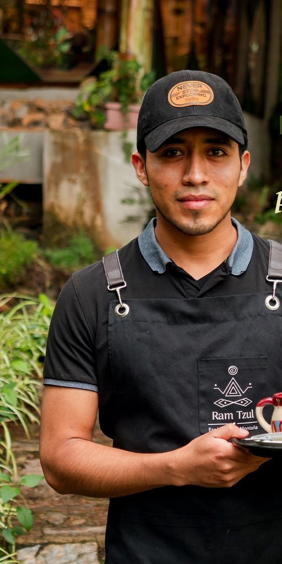 Ram Tzul restaurant staff serving hot drinks in ceramic cups